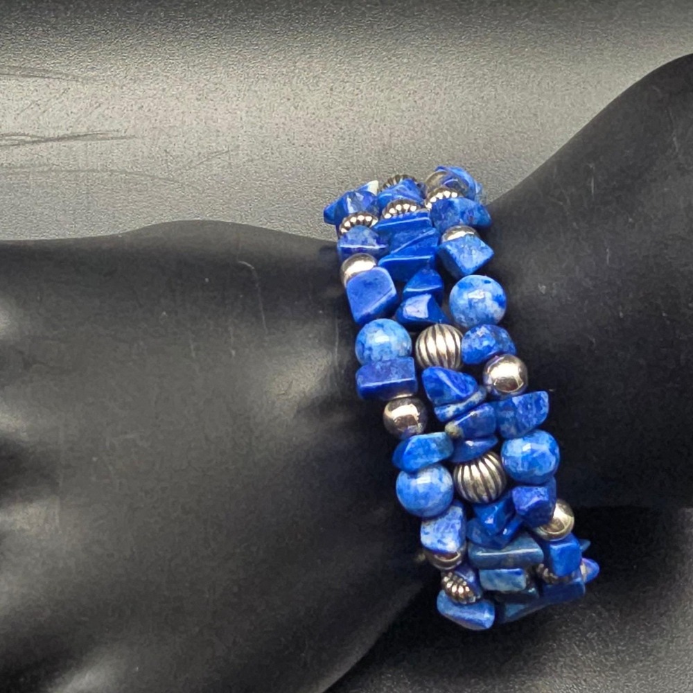 Carolyn Pollack Relios Blue Lapis Cuff Bracelet Sterling Silver